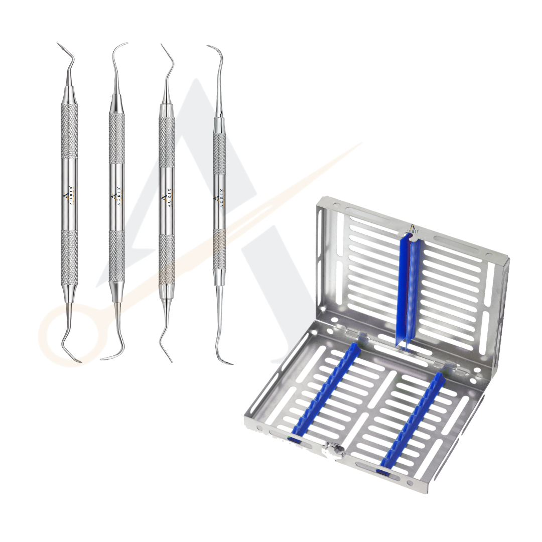 Aurix Essential Hygiene Scaler Starter System – 4-Piece Dental Scaler Set