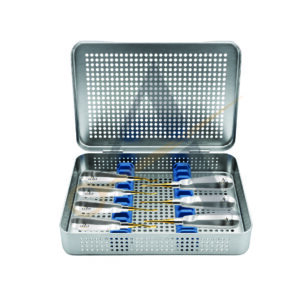 Aurix Micro-Serrated Root Elevation Anglevator System – 8-Piece Atraumatic Dental Root Extraction Elevator Set
