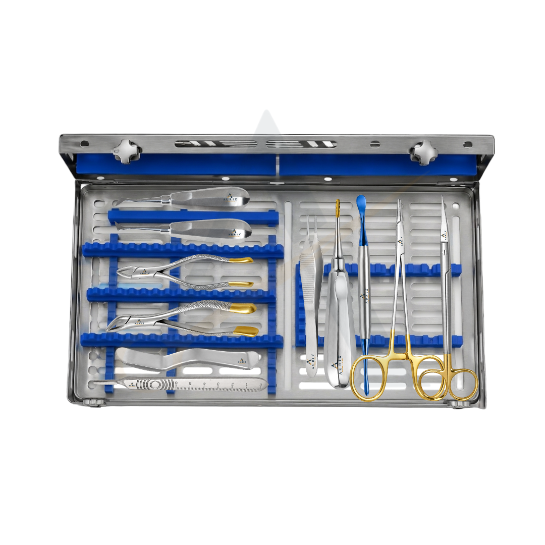 Aurix Surgical Extraction & Luxation System – 13-Piece Oral Surgery Kit
