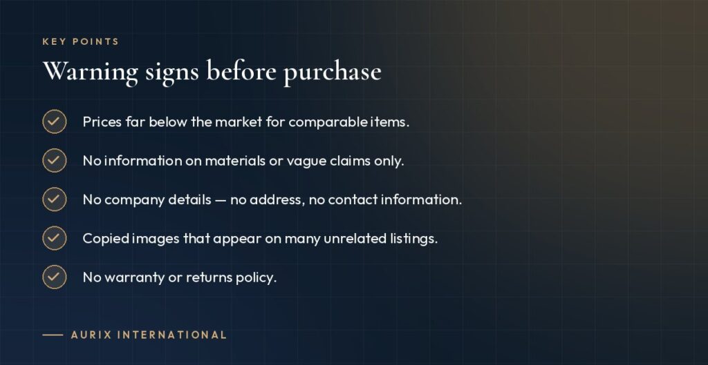 Key points: Warning signs before purchase
