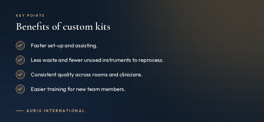 Key points: Benefits of custom kits