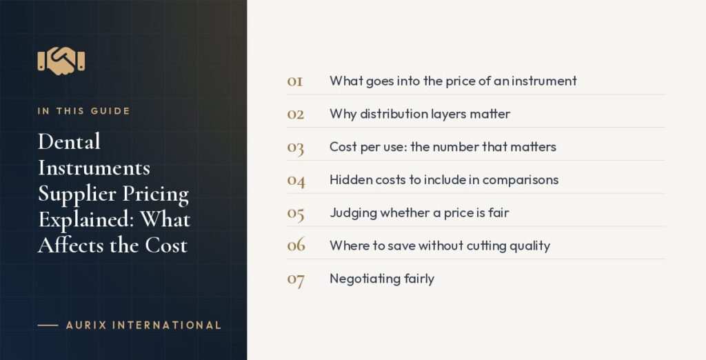 In this guide: What goes into the price of an instrument, Why distribution layers matter, Cost per use: the number that matters, Hidden costs to include in comparisons, Judging whether a price is fair, Where to save without cutting quality, Negotiating fairly