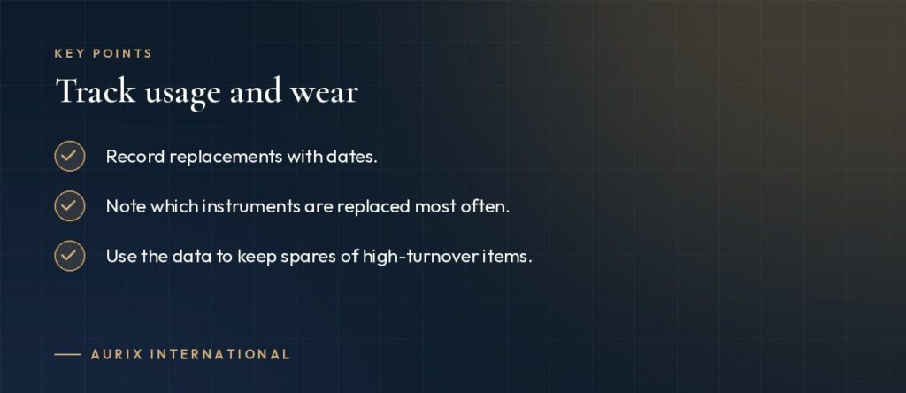 Key points: Track usage and wear