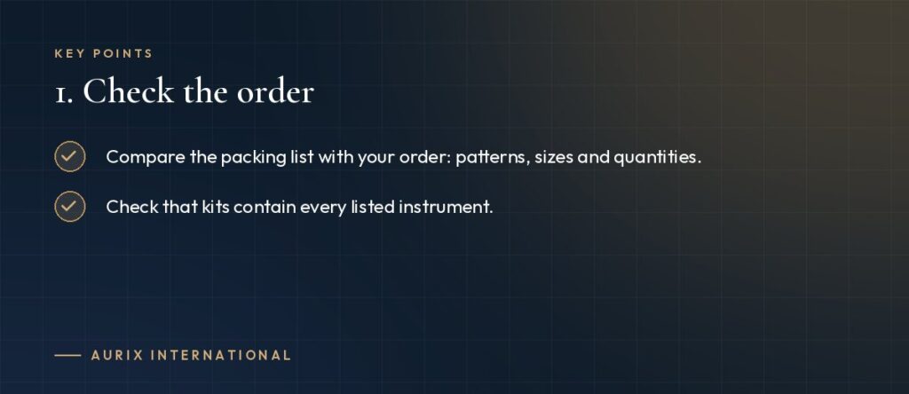 Key points: 1. Check the order
