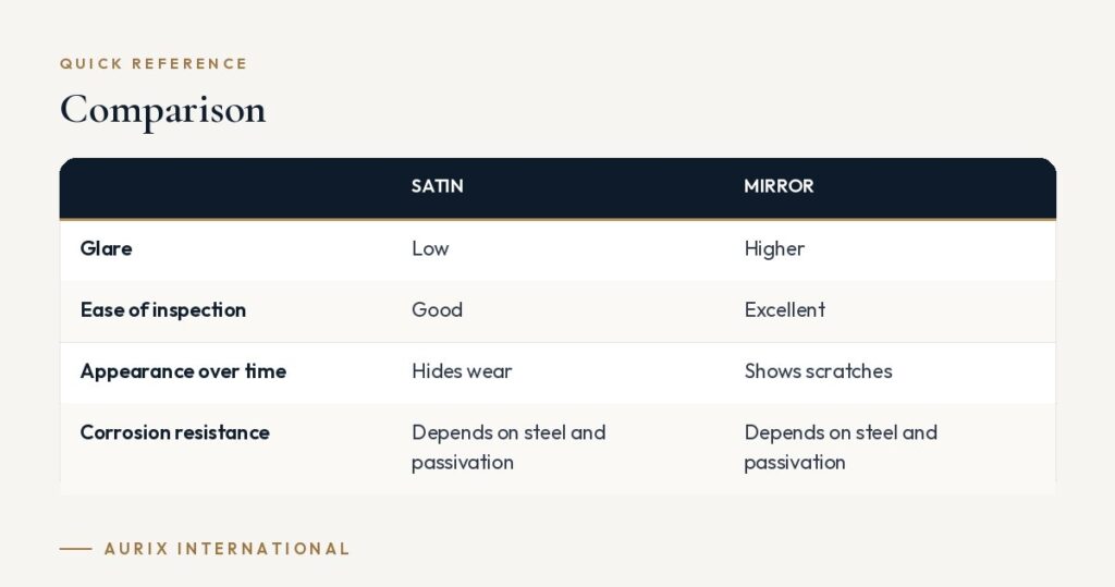 Quick reference table: Comparison