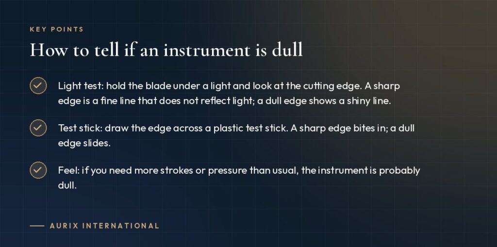 Key points: How to tell if an instrument is dull