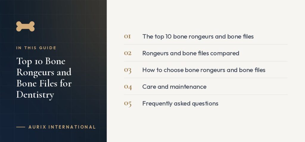 In this guide: The top 10 bone rongeurs and bone files, Rongeurs and bone files compared, How to choose bone rongeurs and bone files, Care and maintenance, Frequently asked questions