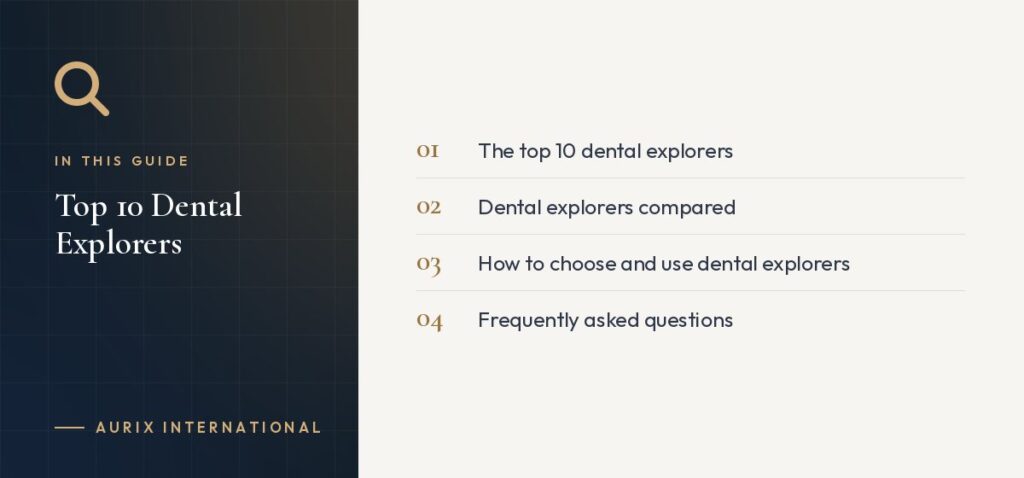 In this guide: The top 10 dental explorers, Dental explorers compared, How to choose and use dental explorers, Frequently asked questions