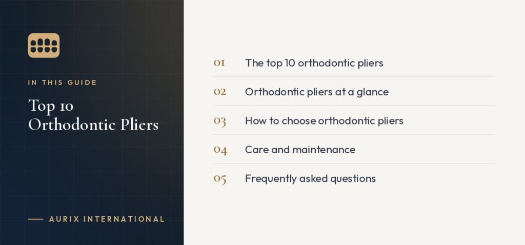 In this guide: The top 10 orthodontic pliers, Orthodontic pliers at a glance, How to choose orthodontic pliers, Care and maintenance, Frequently asked questions
